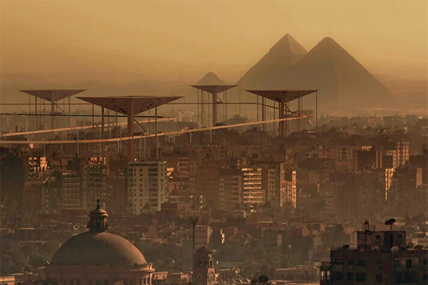 Σχέδια για ανεστραμμένες πυραμίδες πάνω από την πόλη του Καϊρου