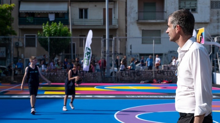 Two open air basketball courts in Patisia have been renovated