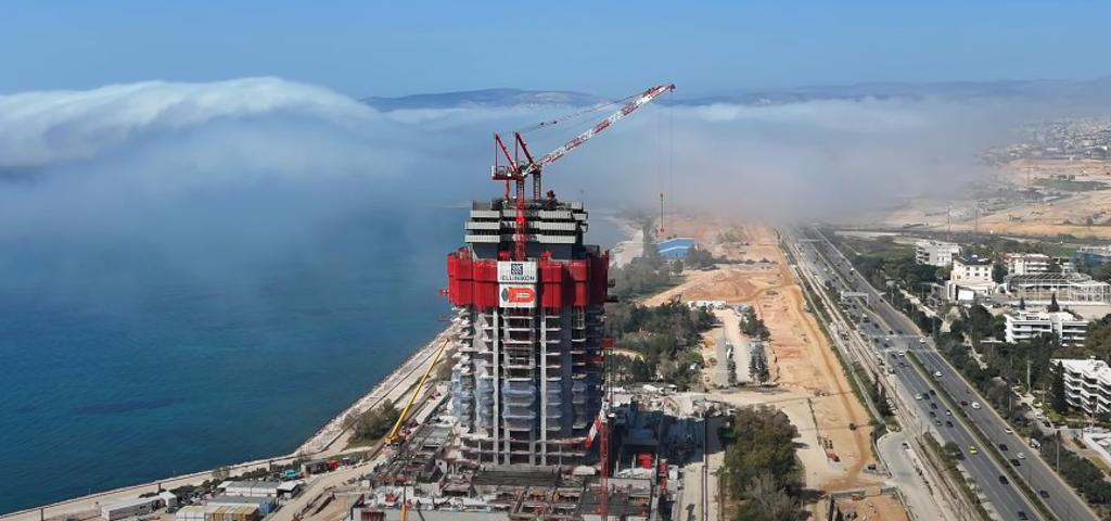 Στον 25ο όροφο έφθασε ο Riviera Tower του The Ellinikon Στον 25ο όροφο έφθασε ο Riviera Tower του The Ellinikon