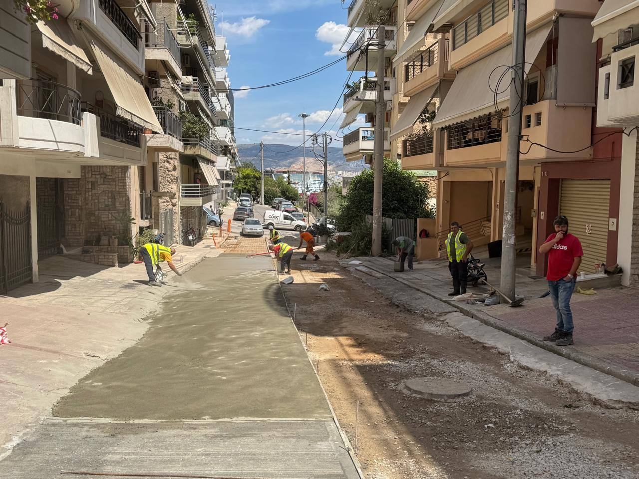 Spyrou Trikoupi street in Chatzikyriakio is undergoing full road reconstruction